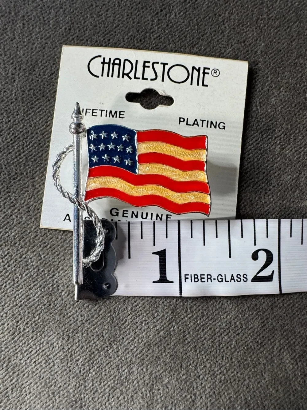 Charlestone American Flag Pin Brooch